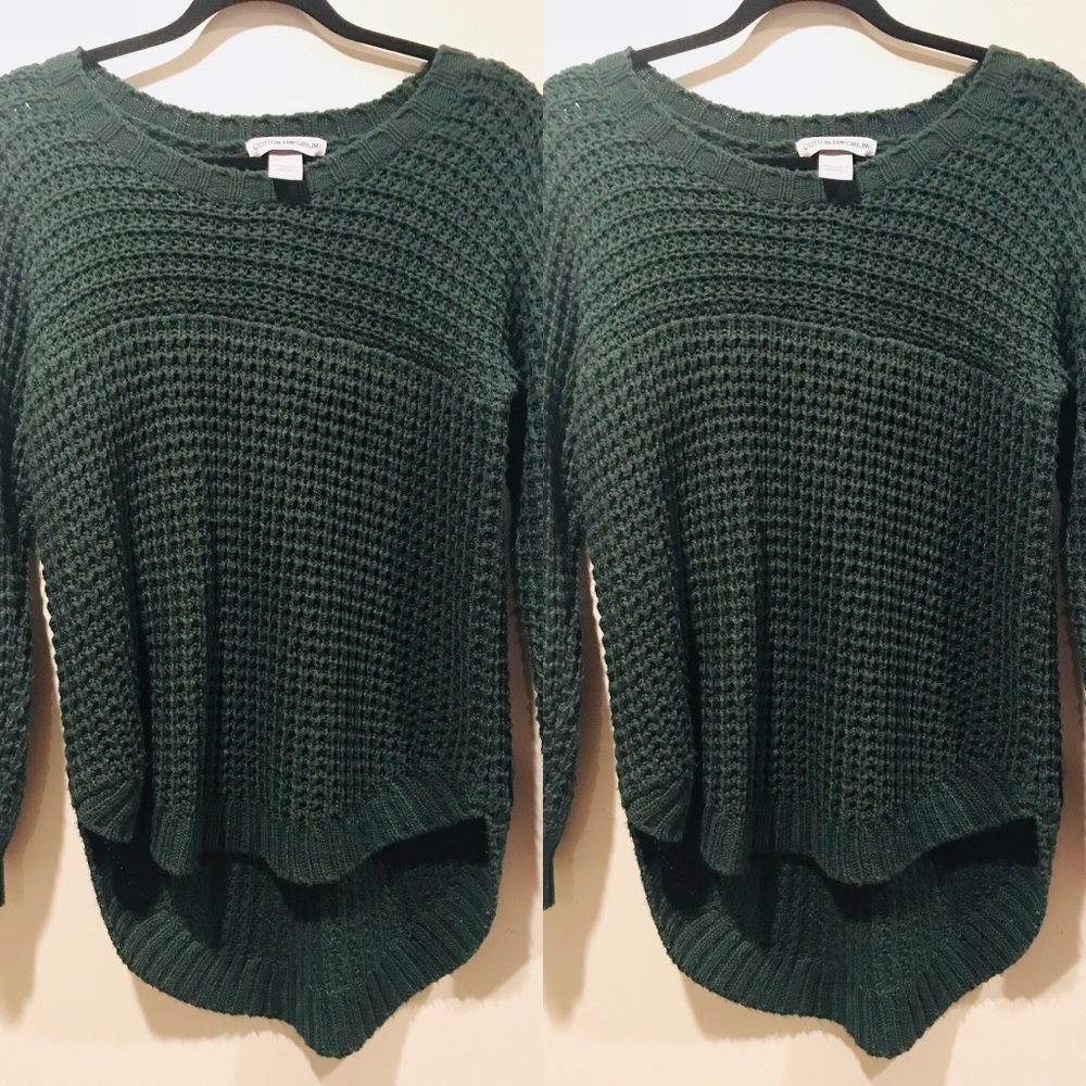 Hunter Green Cotton Emporium Knit Sweater